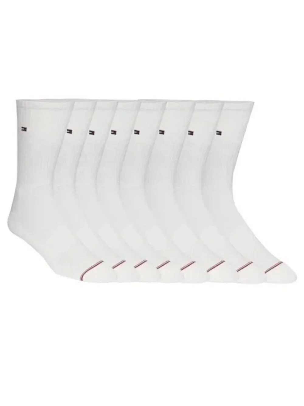 NWT Tommy Hilfiger Men's 7-12 Cushion Crew Socks 7 Pairs White